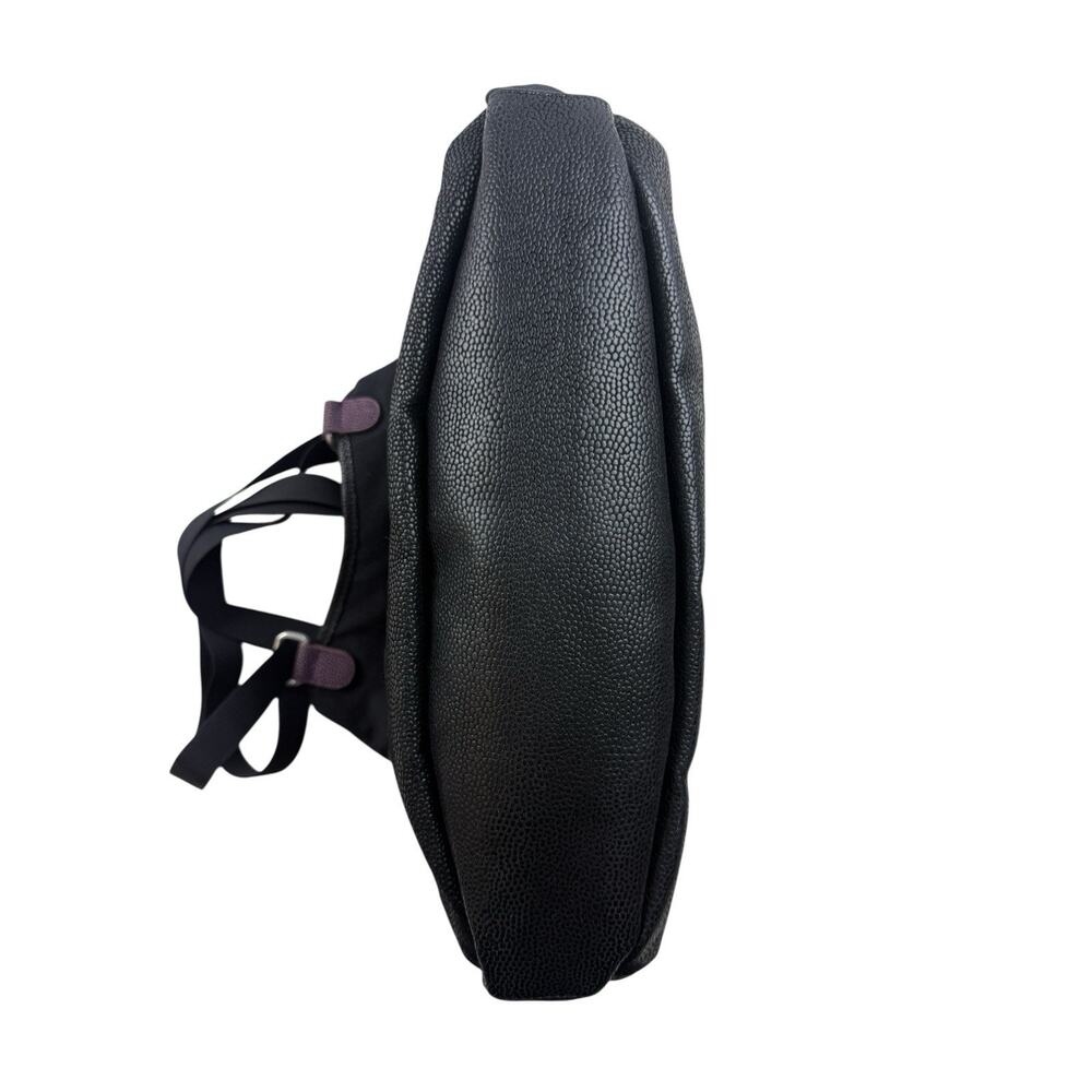 HAIKU Laptop Satchel Tote Purple Flower Black Shoulder Bag Large Leather Purse - Picture 6 of 16